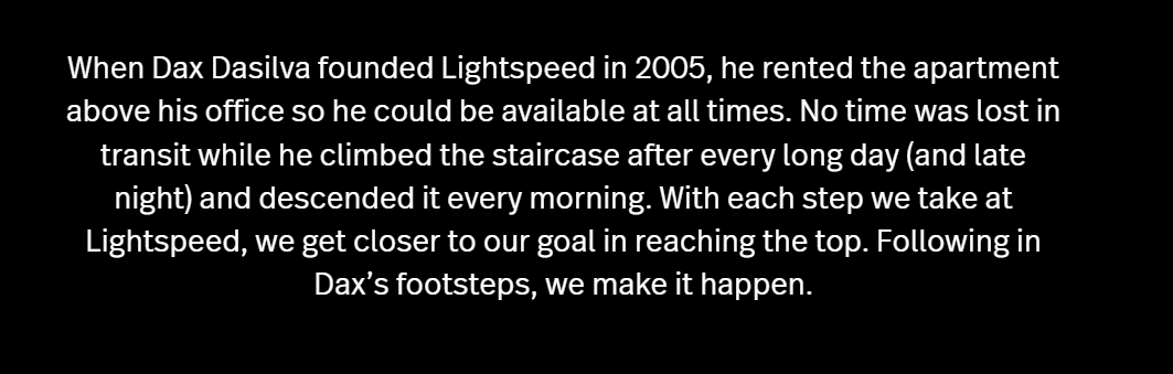 Lightspeed careers page story section