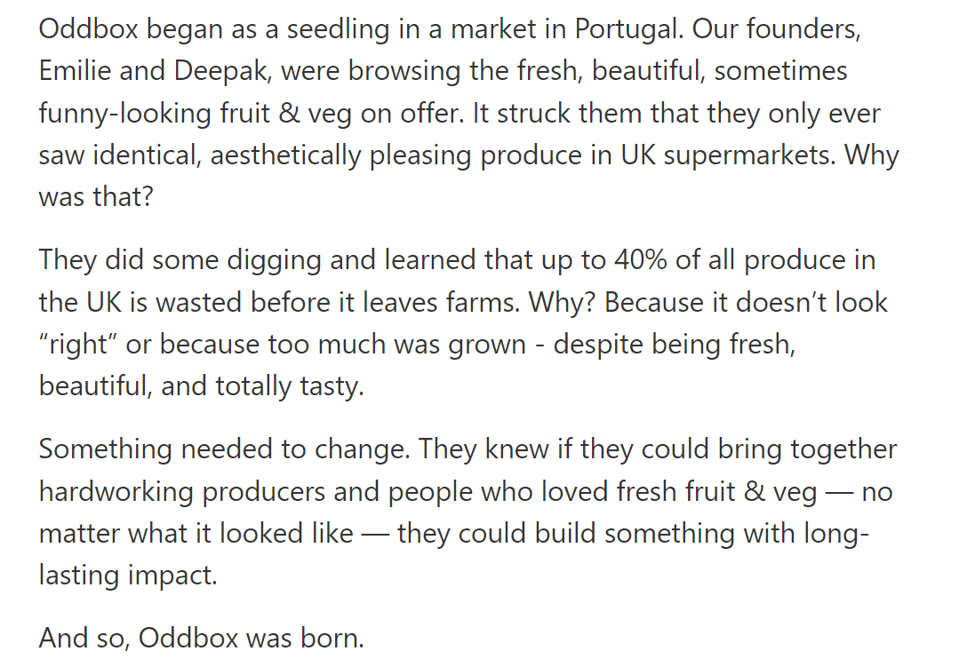 Oddbox careers page story section
